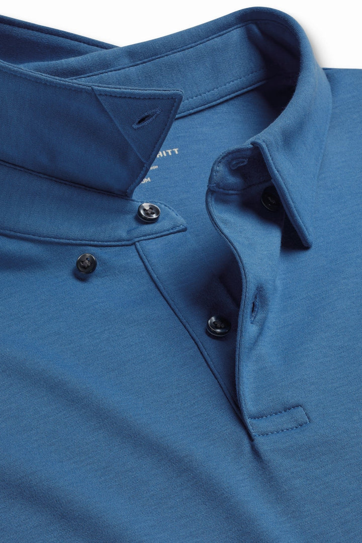 Ocean Blue Plain Short Sleeve Jersey Polo