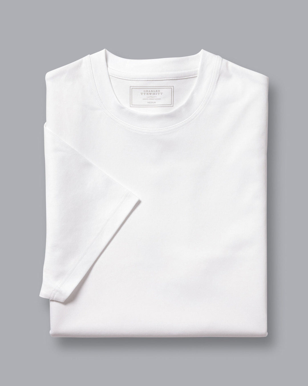 White Cotton Jersey Short Sleeve Tyrwhitt T