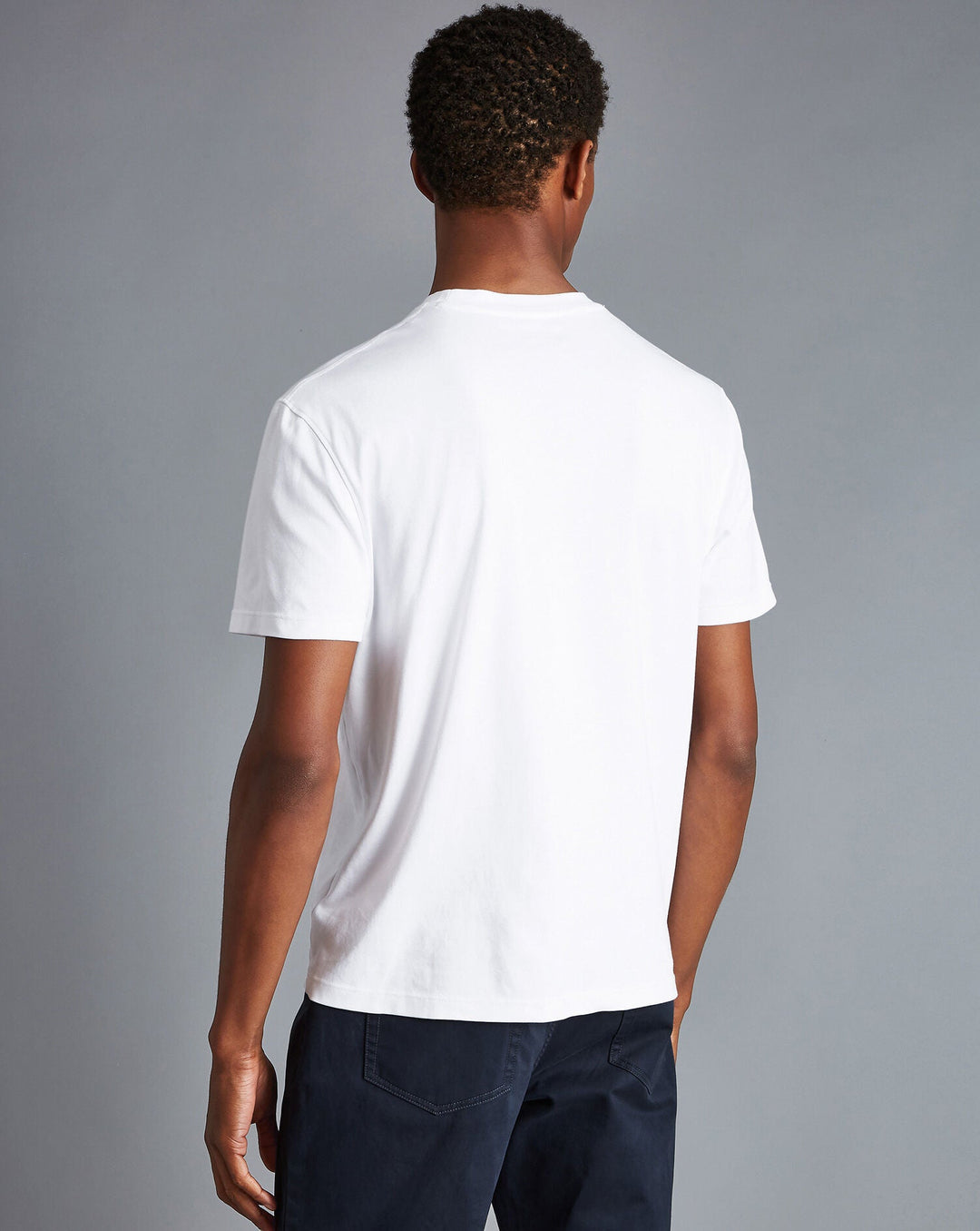 White Cotton Jersey Short Sleeve Tyrwhitt T