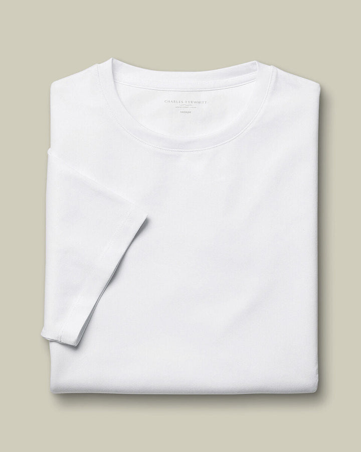 White Cotton Short Sleeve T Shirt