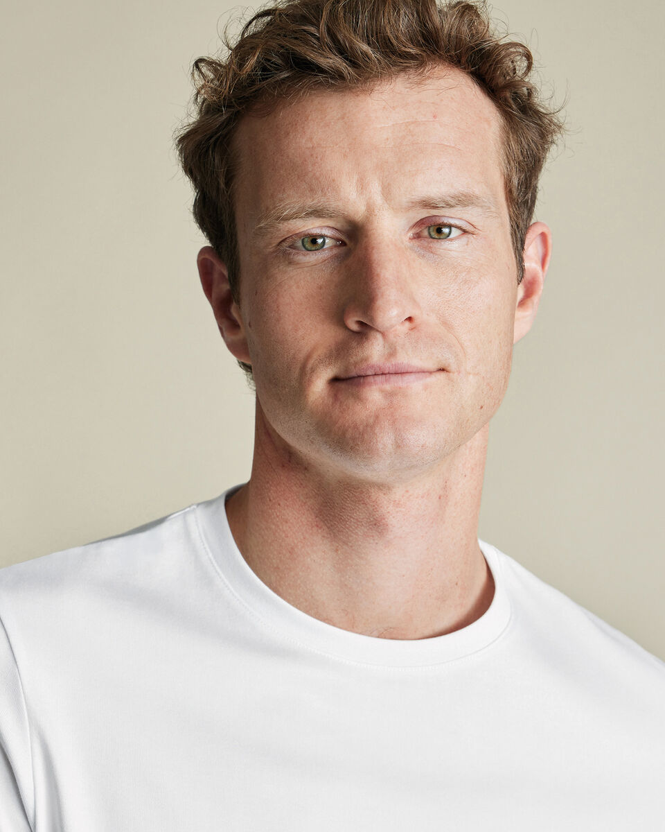 White Cotton Short Sleeve T Shirt