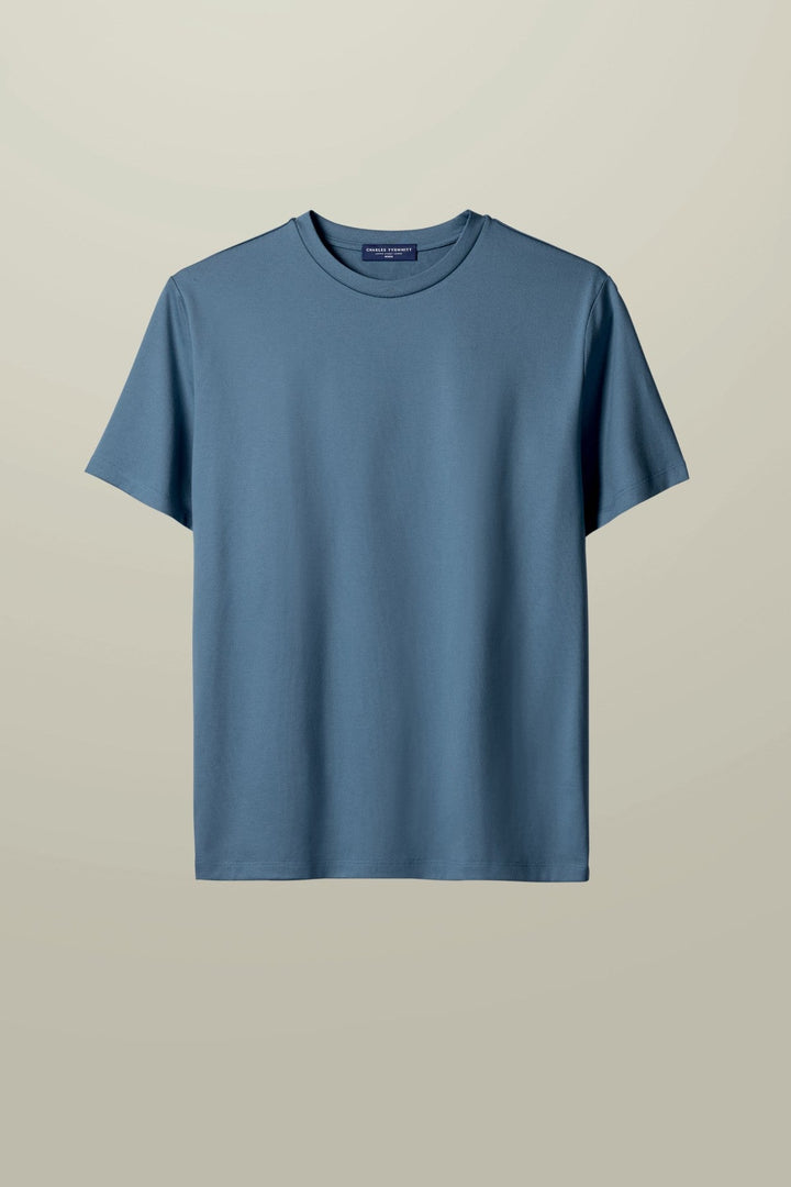 Airforce Blue Cotton Short Sleeve Tshirt