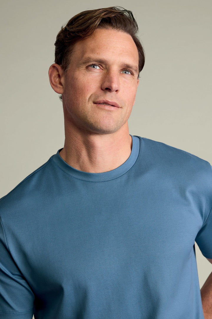 Airforce Blue Cotton Short Sleeve Tshirt