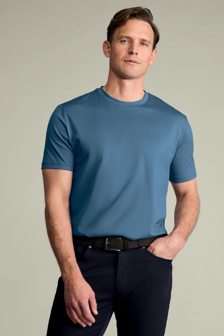 Airforce Blue Cotton Short Sleeve Tshirt