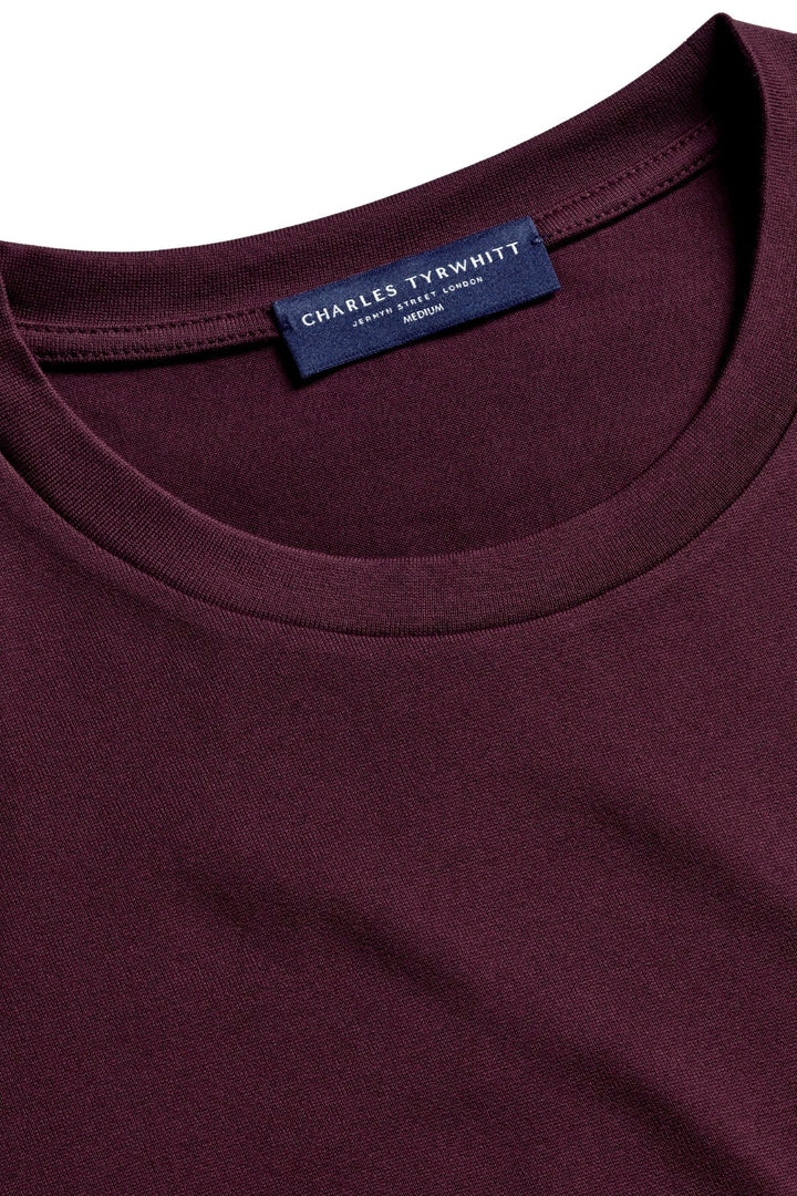 Burgundy Red Cotton Short Sleeve Tshirt