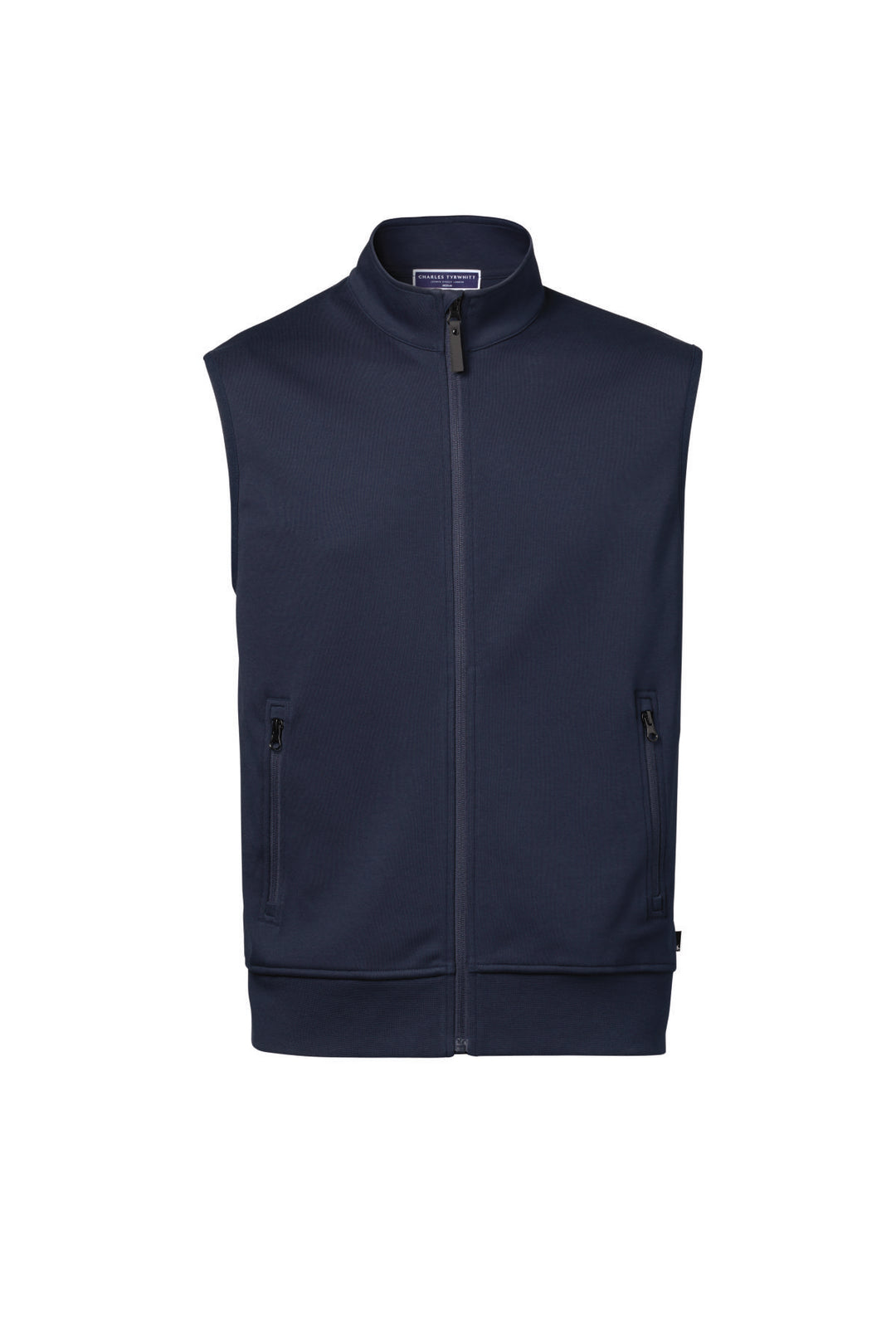 Navy Blue Performance Sleeveless Funnel Neck Gilet