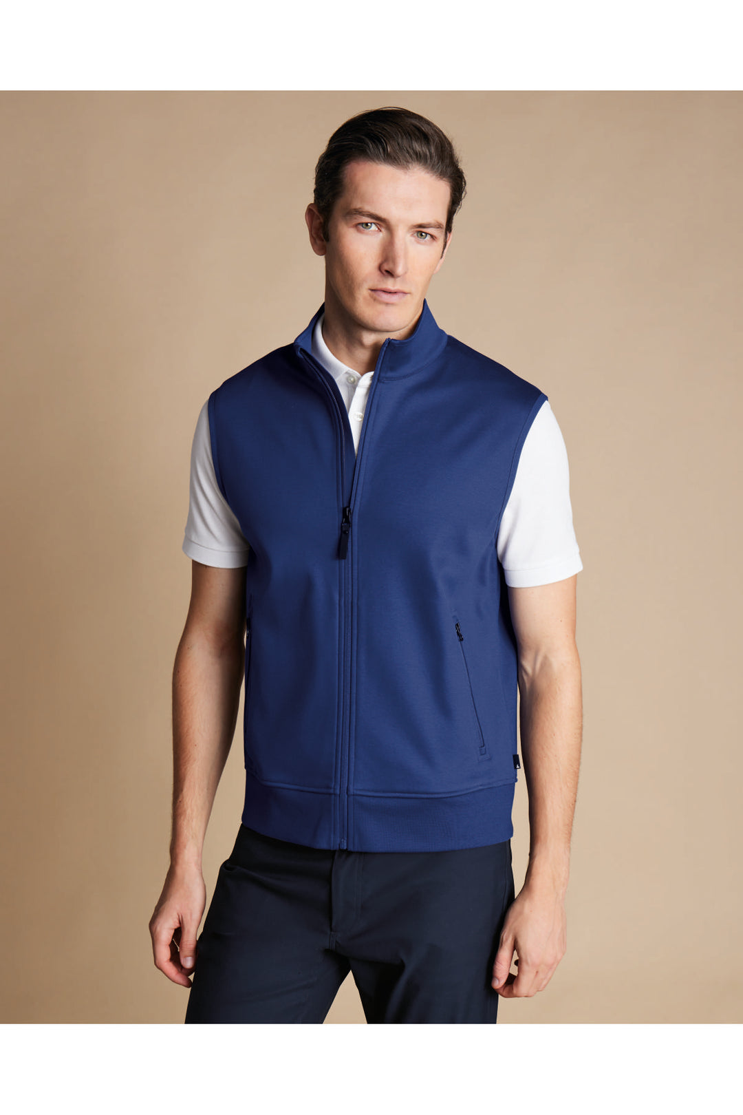 Royal Blue Performance Sleeveless Funnel Neck Gilet