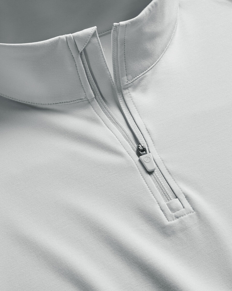 Silver Grey Performance Zip Neck