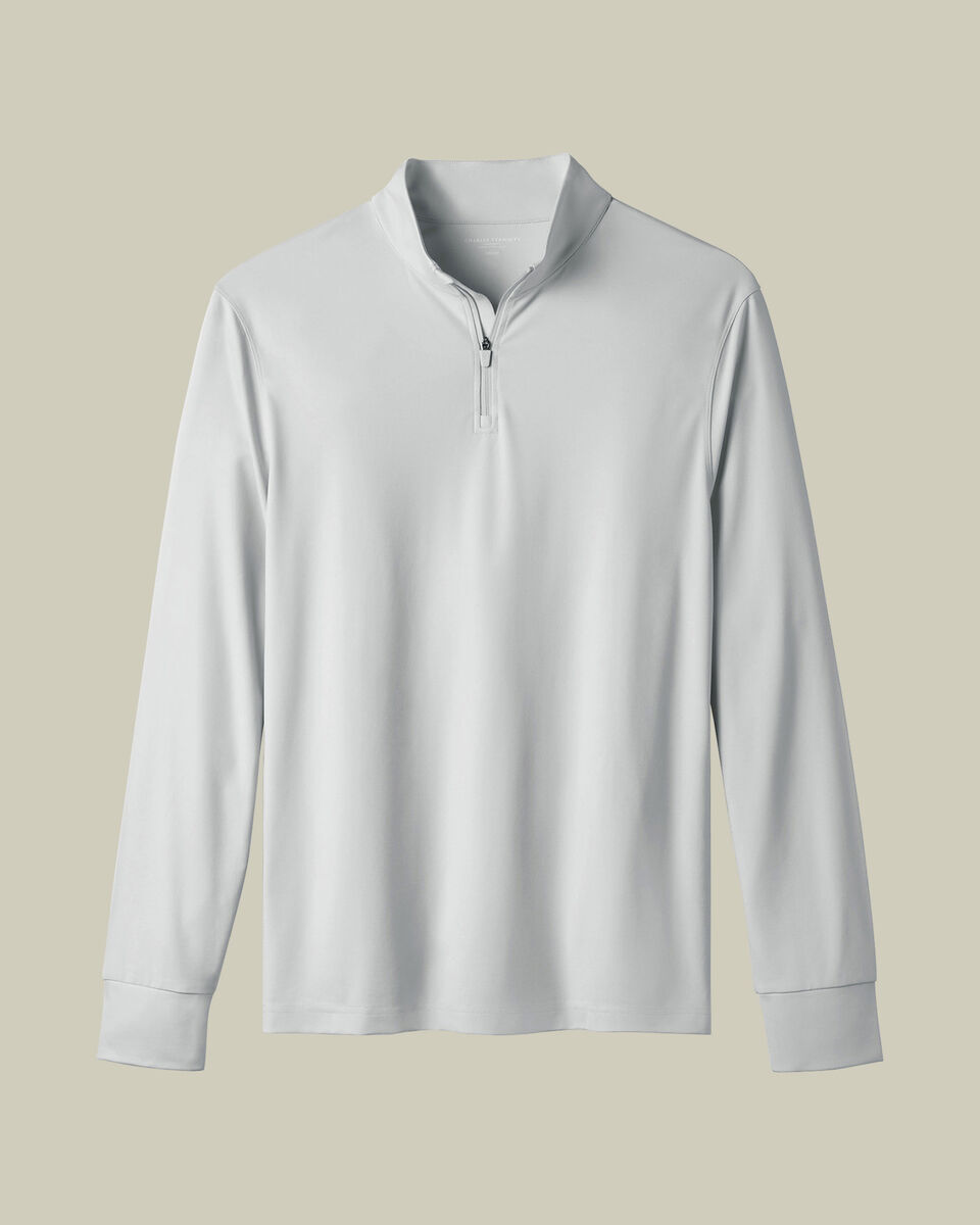 Silver Grey Performance Zip Neck