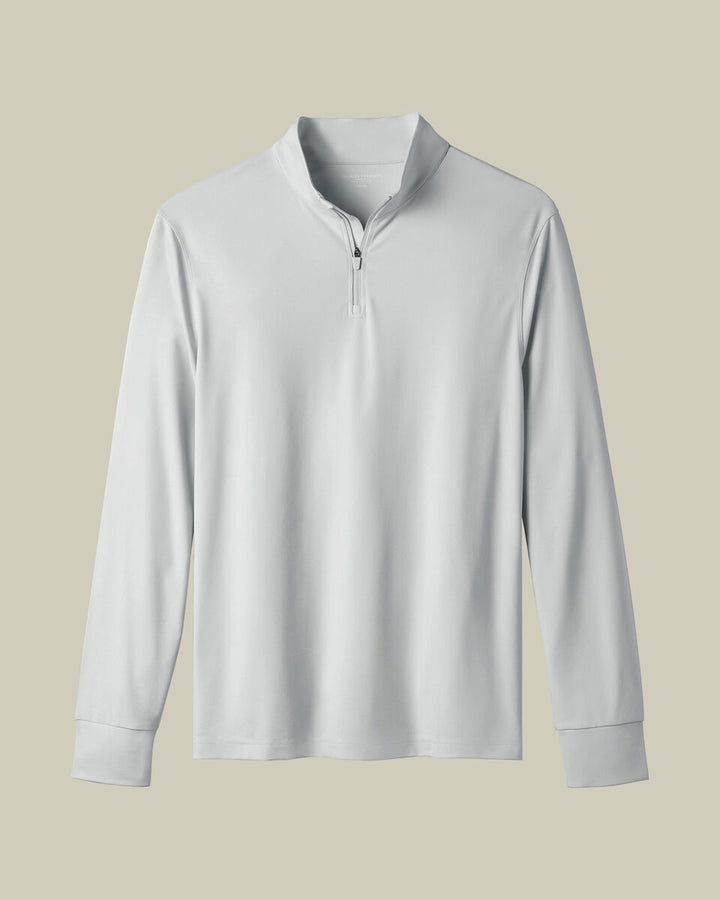 Silver Grey Performance Zip Neck