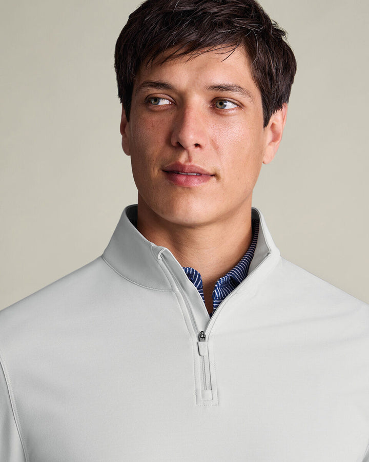 Silver Grey Performance Zip Neck