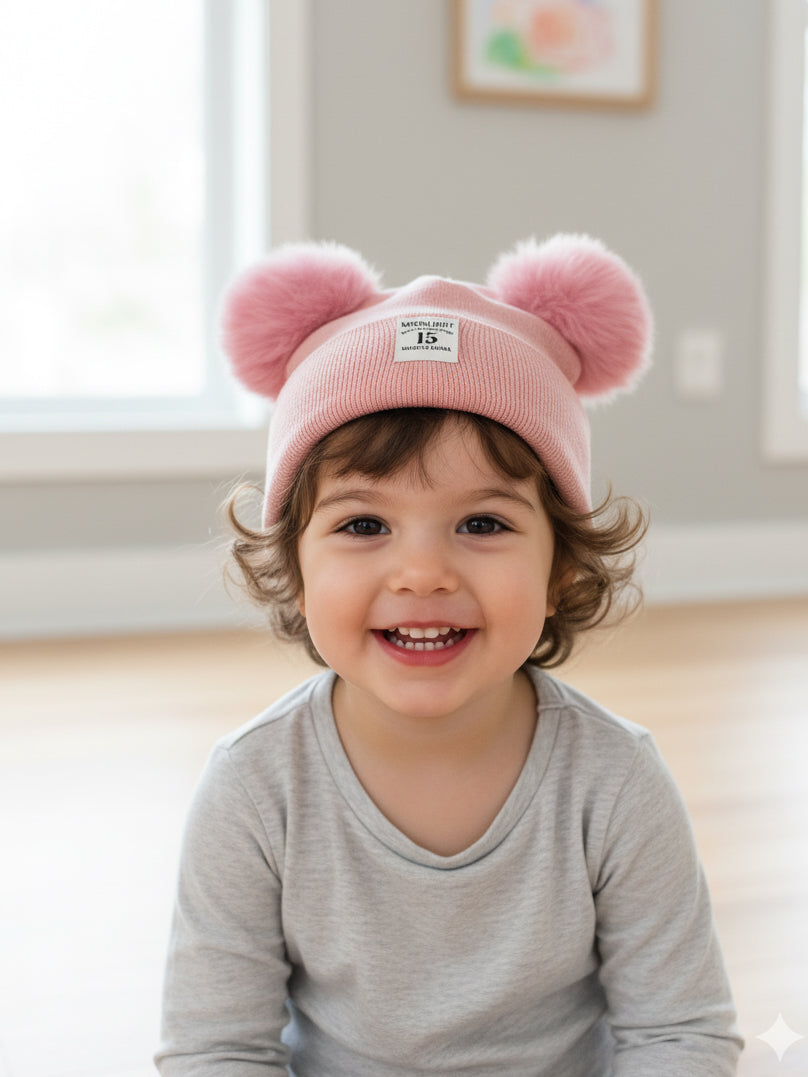 Imp Baby Woolen Cap #07 (W-25) (Pink )