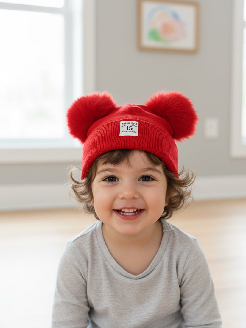 Imp Baby Woolen Cap #07 (W-25) (Red)