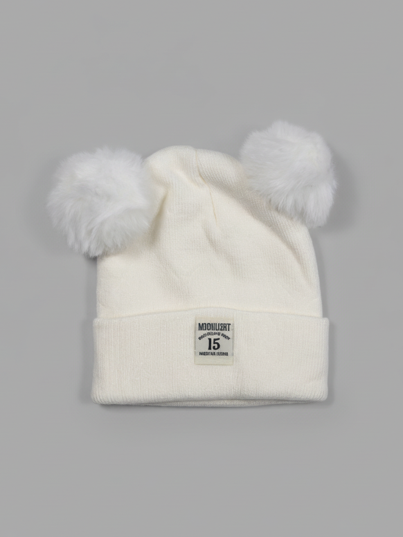 Imp Baby Woolen Cap #07 (W-25) (White)