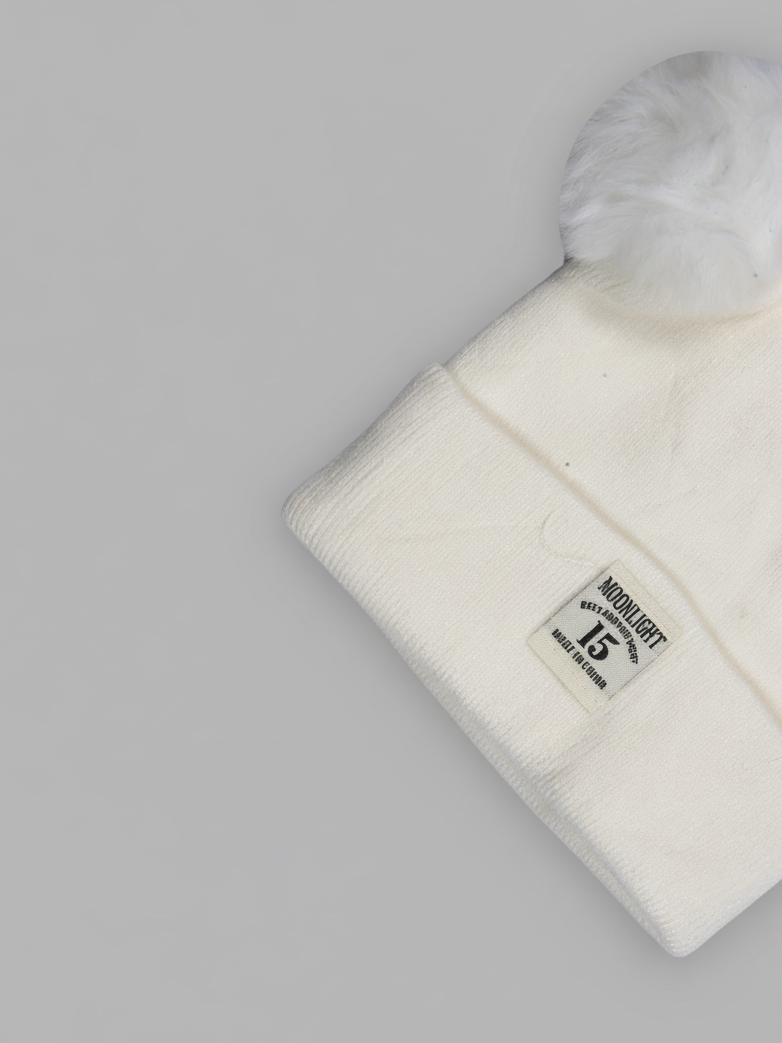 Imp Baby Woolen Cap #07 (W-25) (White)