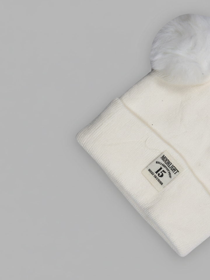 Imp Baby Woolen Cap #07 (W-25) (White)