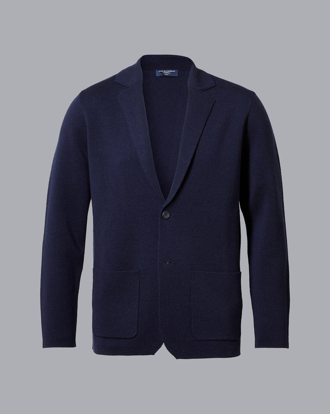 Navy Blue Pure Merino Sb Button Blazer