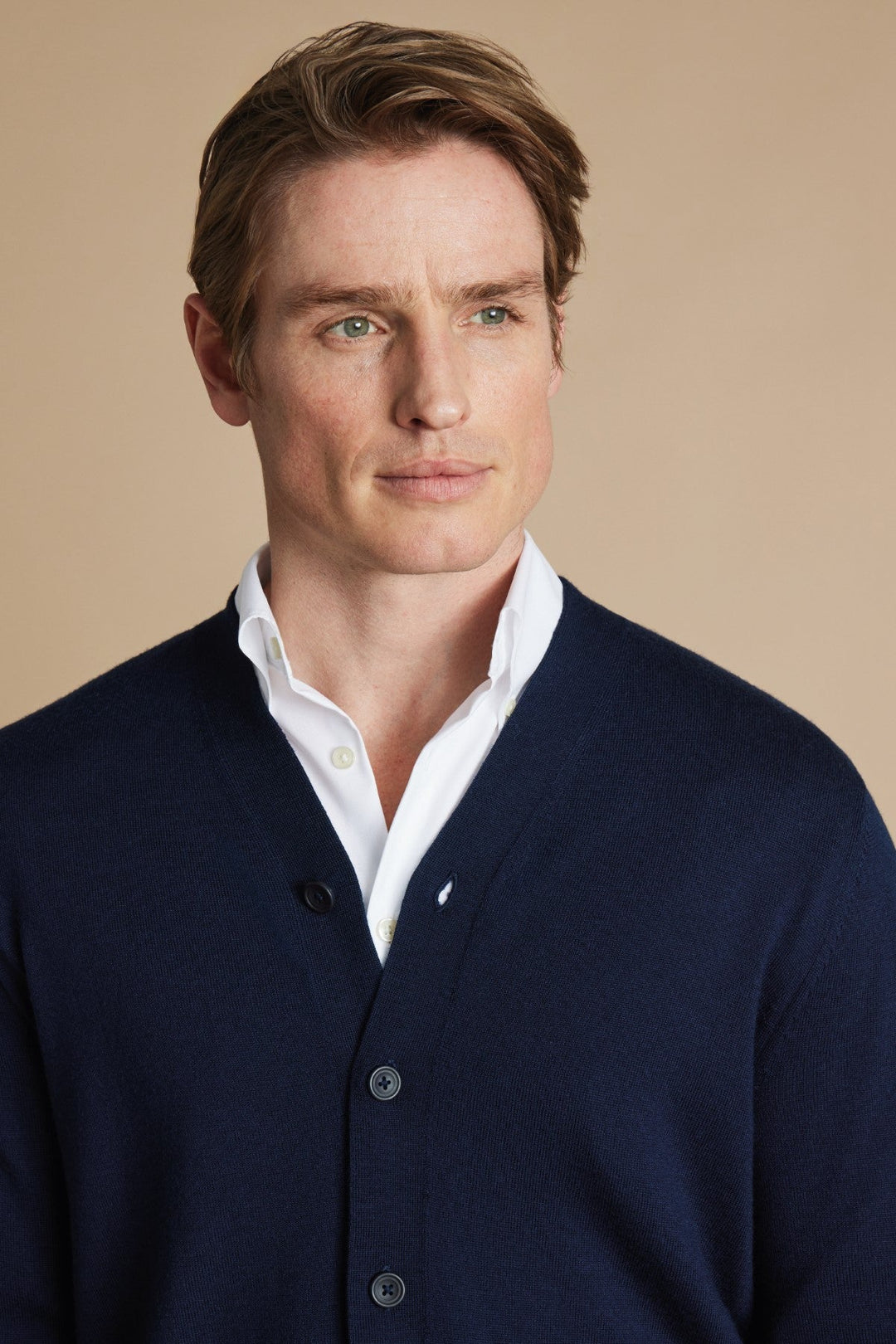 Navy Blue Pure Merino Cardigan