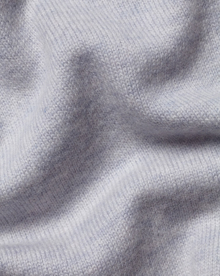 Silver Grey Merino/Cashmere Hooded Zip Through
