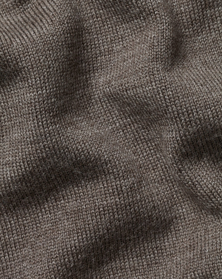 Mocha Pure Merino V Neck Jumper