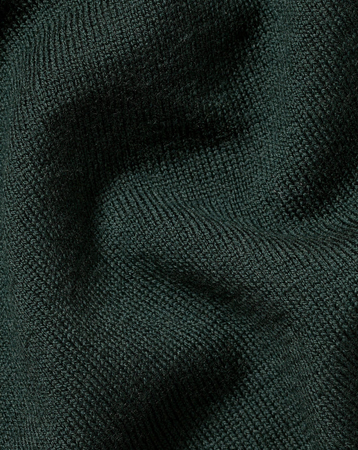 Forest Green Pure Merino Zip Neck Jumper