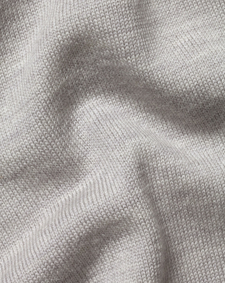 Silver Grey Pure Merino Zip Neck Jumper