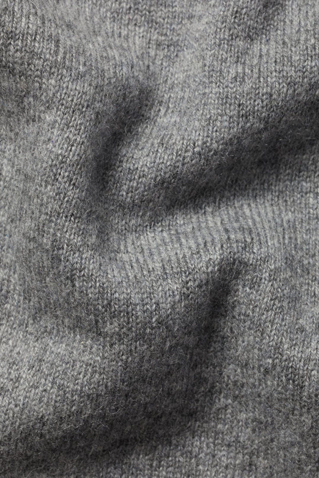 Grey Pure Cashmere Zip Neck Jumper