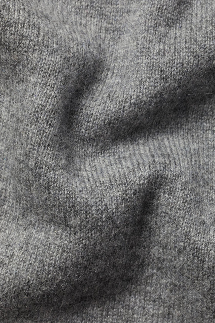 Grey Pure Cashmere Zip Neck Jumper