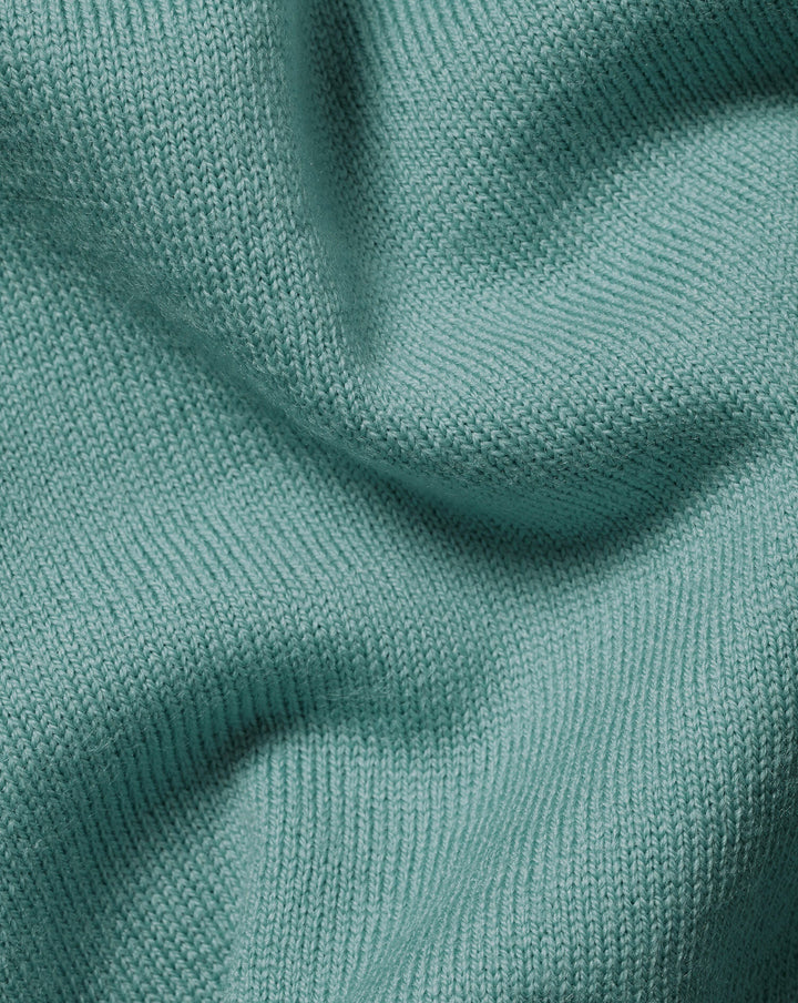 Aqua Green Pure Merino V Neck Jumper