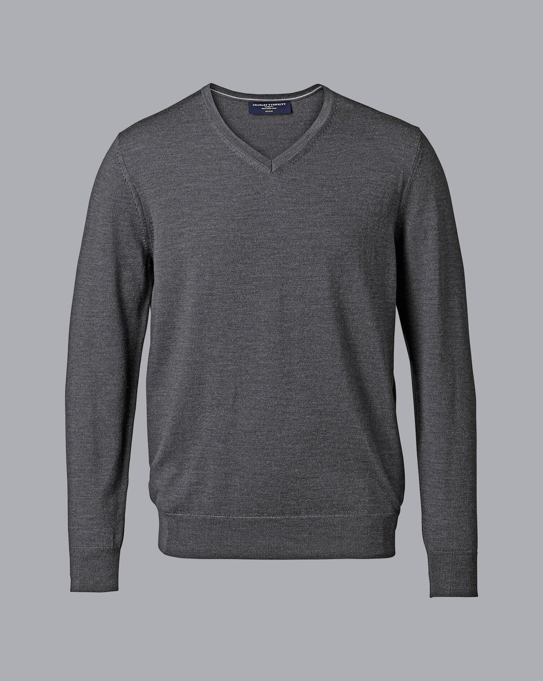 Charles Tyrwhitt Grey Pure Merino V Neck Jumper