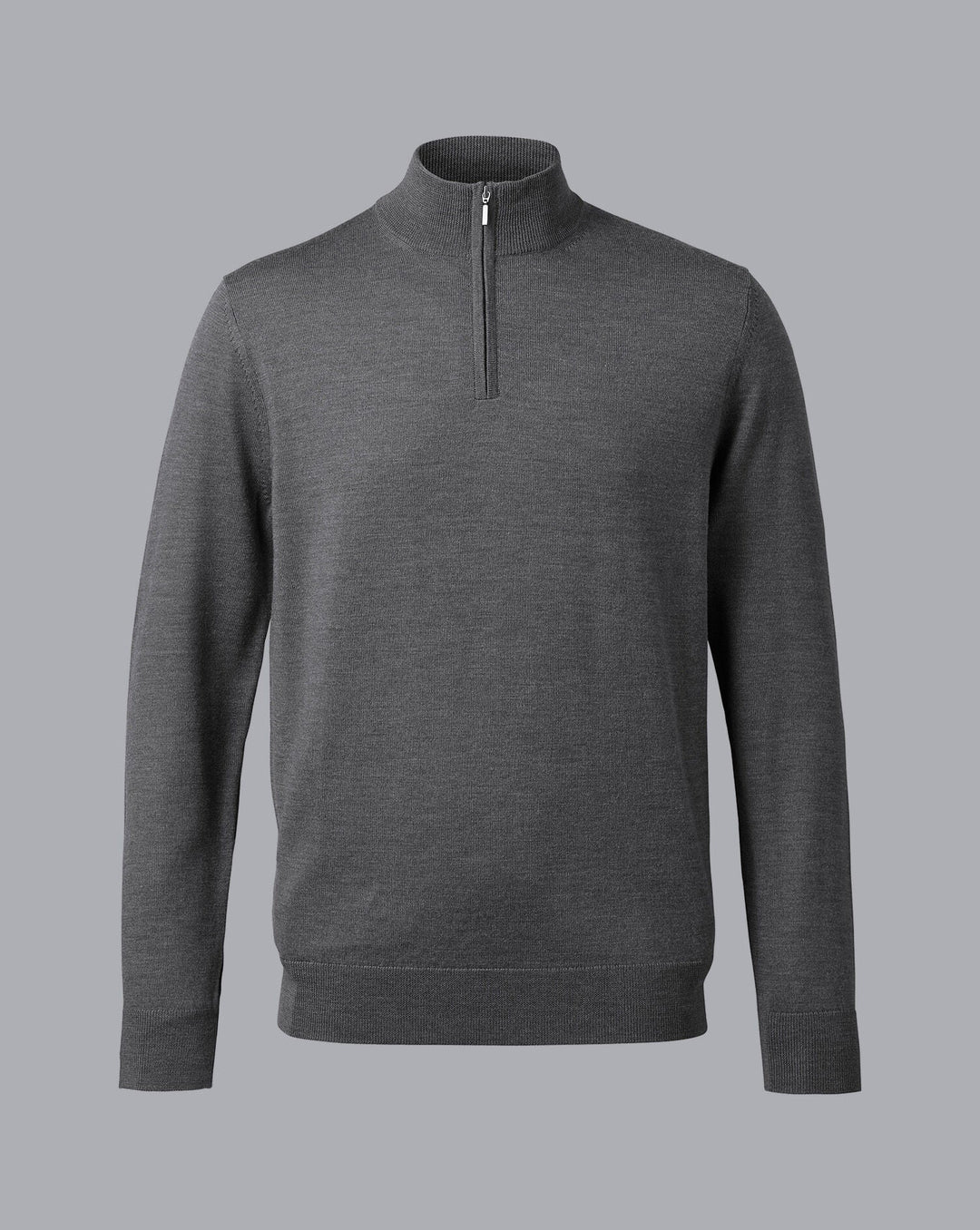 Charles Tyrwhitt Grey  Pure Merino Zip Neck Jumper