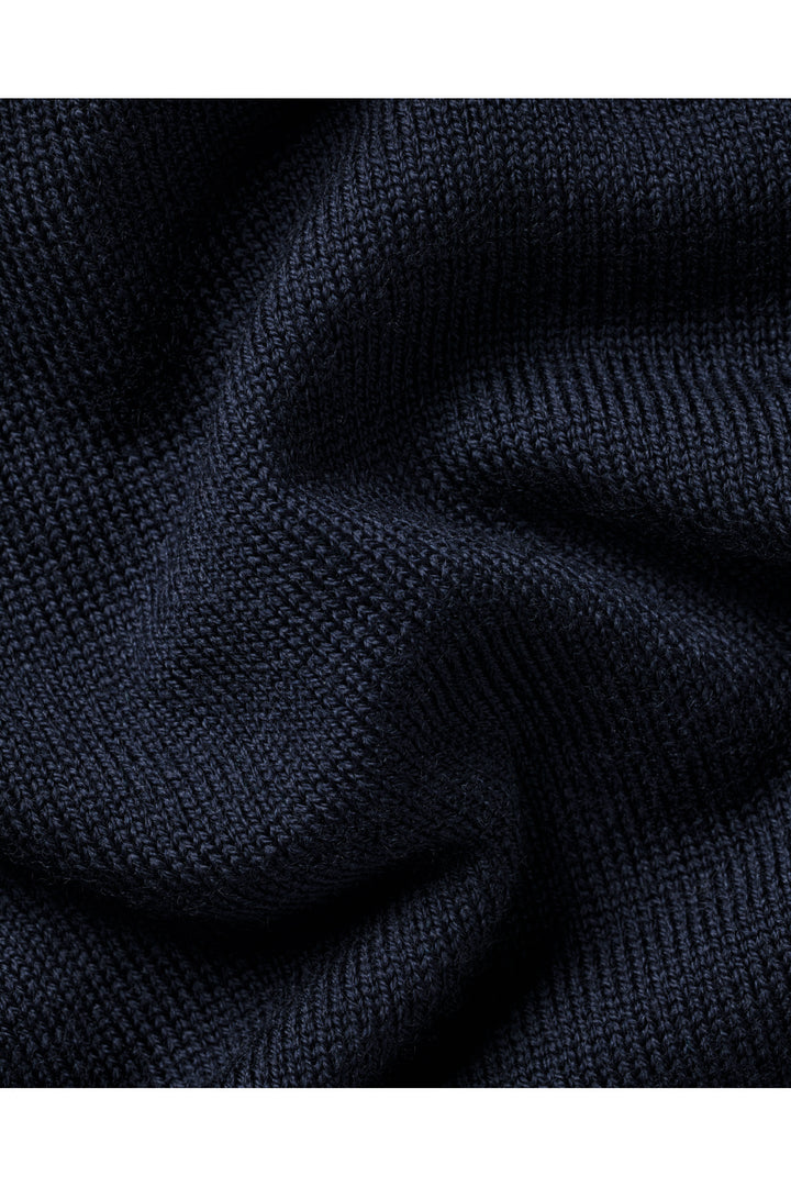 Navy Blue Performance Merino Zip Neck Jumper