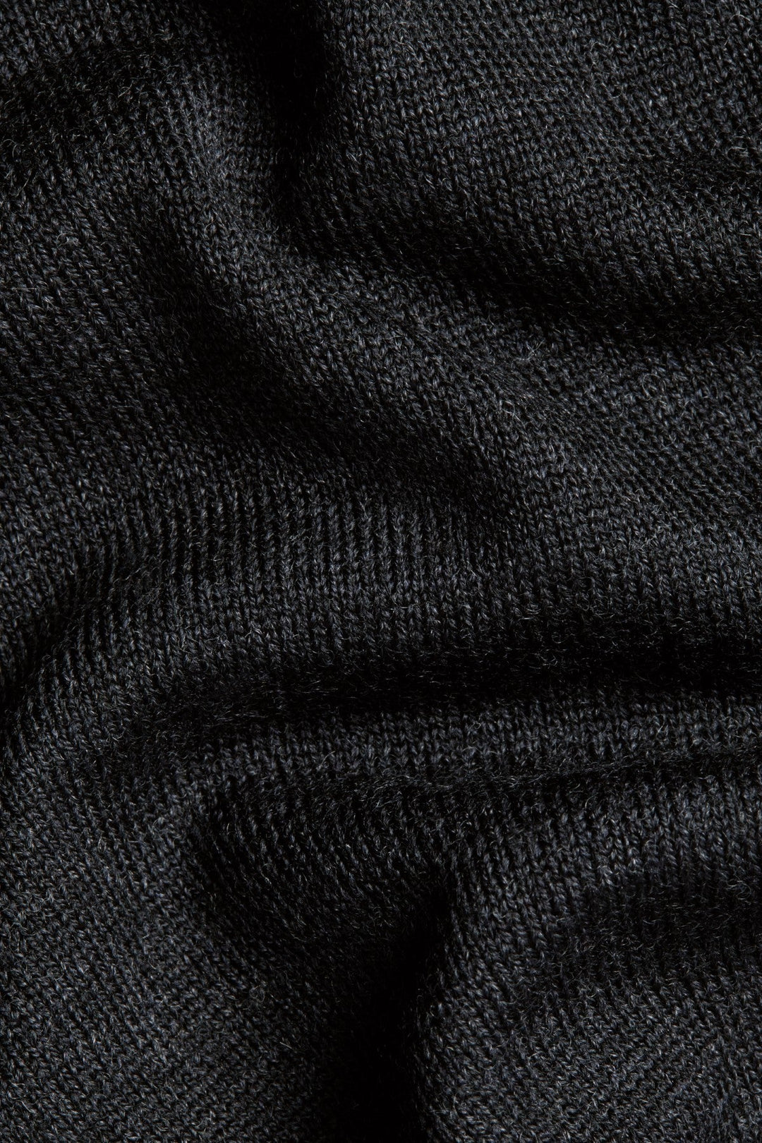 Charcoal Grey Pure Merino Button Neck Jumper