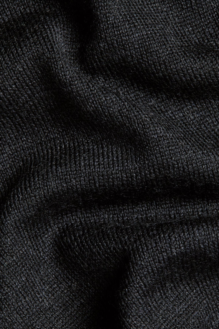 Charcoal Grey Pure Merino Button Neck Jumper