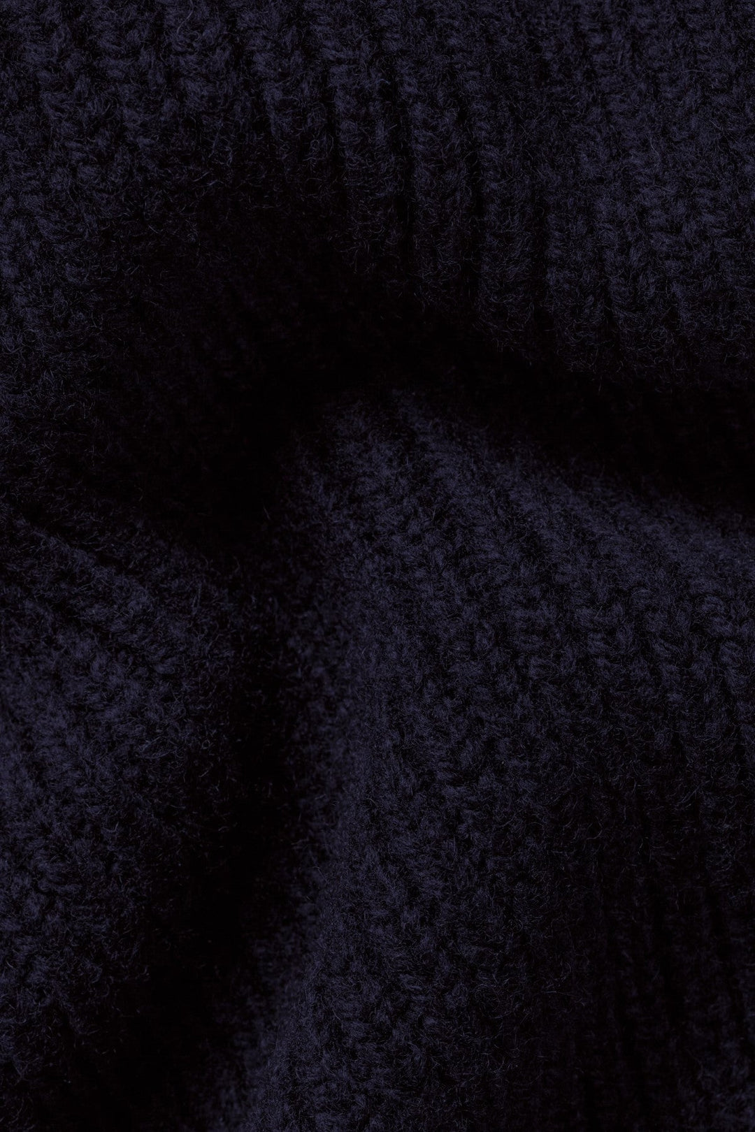 Navy Blue Chunky Merino Roll Neck