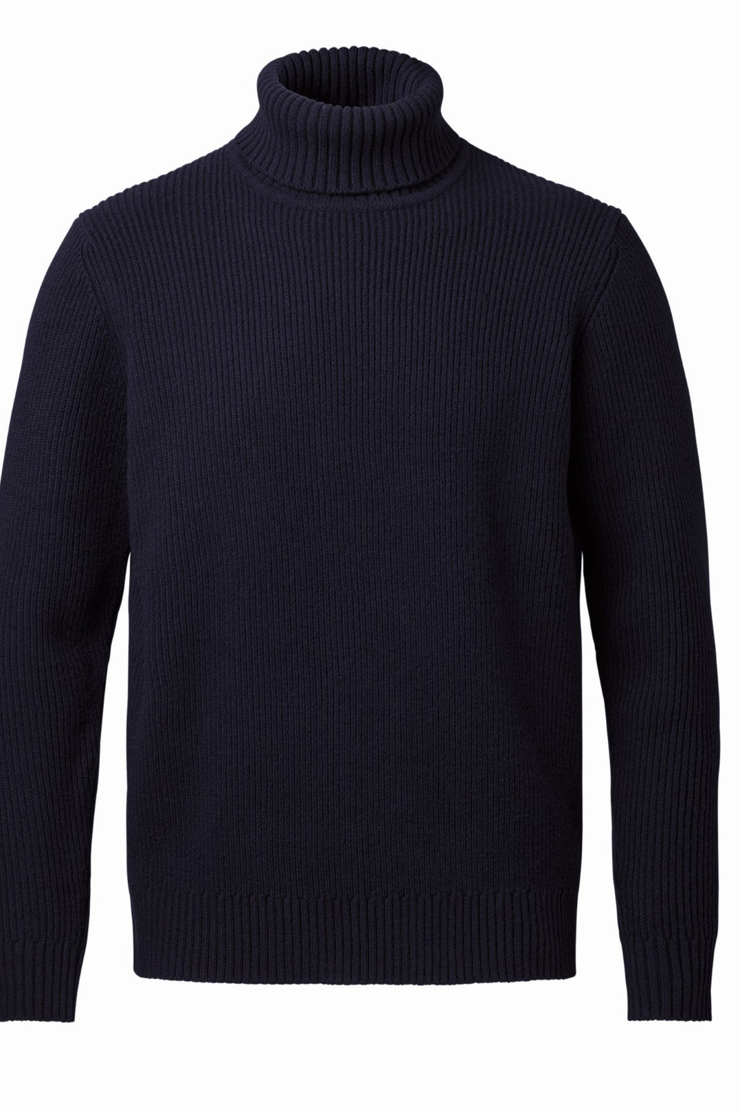 Navy Blue Chunky Merino Roll Neck