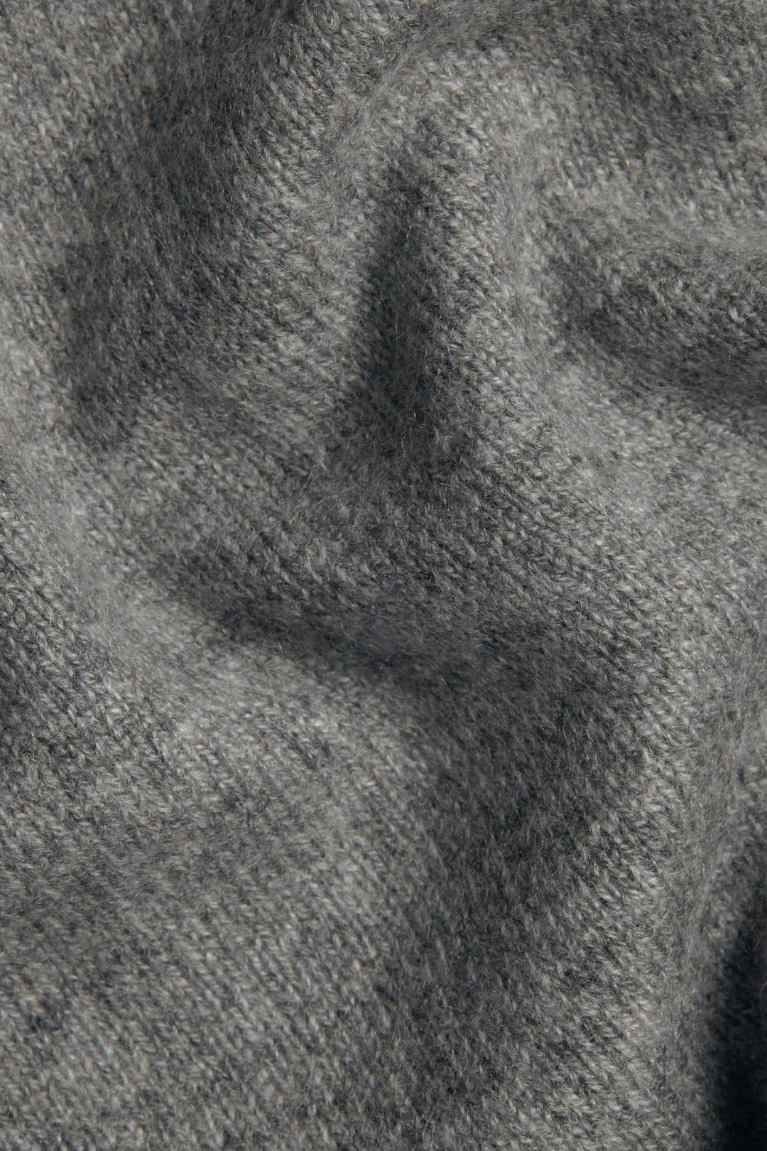 Grey Pure Cashmere Polo Neck Jumper