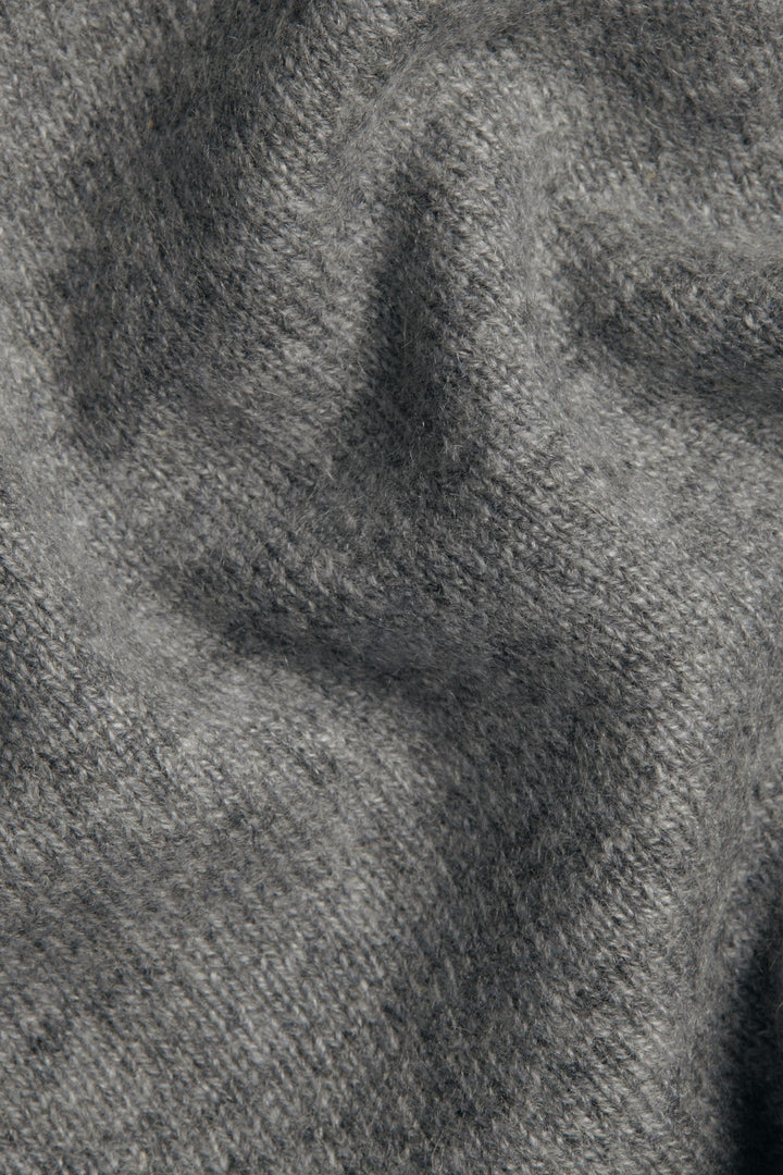 Grey Pure Cashmere Polo Neck Jumper