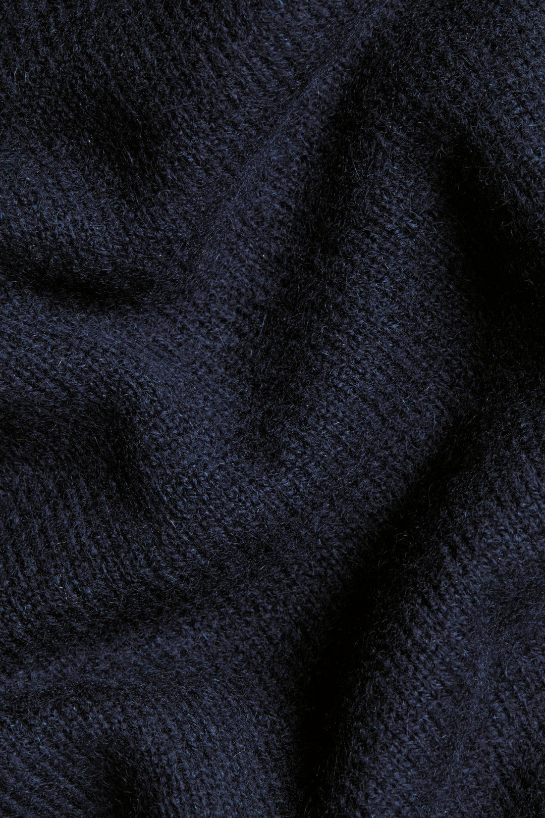 Navy Blue Pure Cashmere Polo Neck Jumper