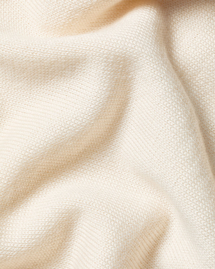 Cream Pure Merino Polo Neck Jumper