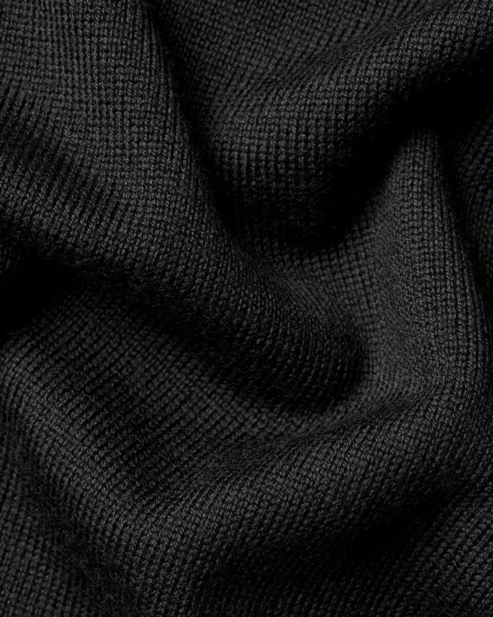Black Pure Merino V Neck Jumper