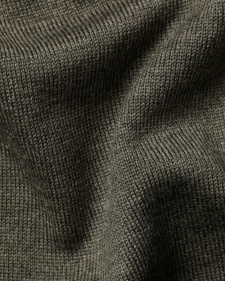 Olive Green Pure Merino V Neck Jumper