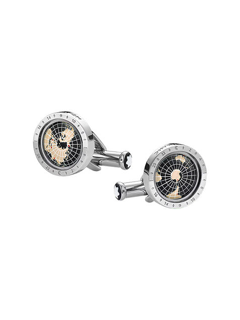 Mont Blanc Montblanc 1858 Geosphere Cufflinks Black MB126164