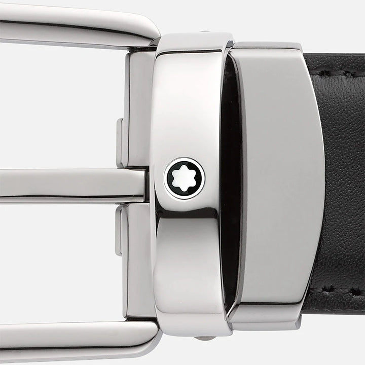 Horseshoe Buckle Black/Brown 30mm Reversible Leather Belt MB128803