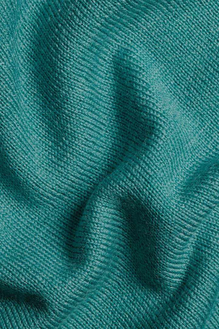 Aqua Green Merino Zip Neck Jumper