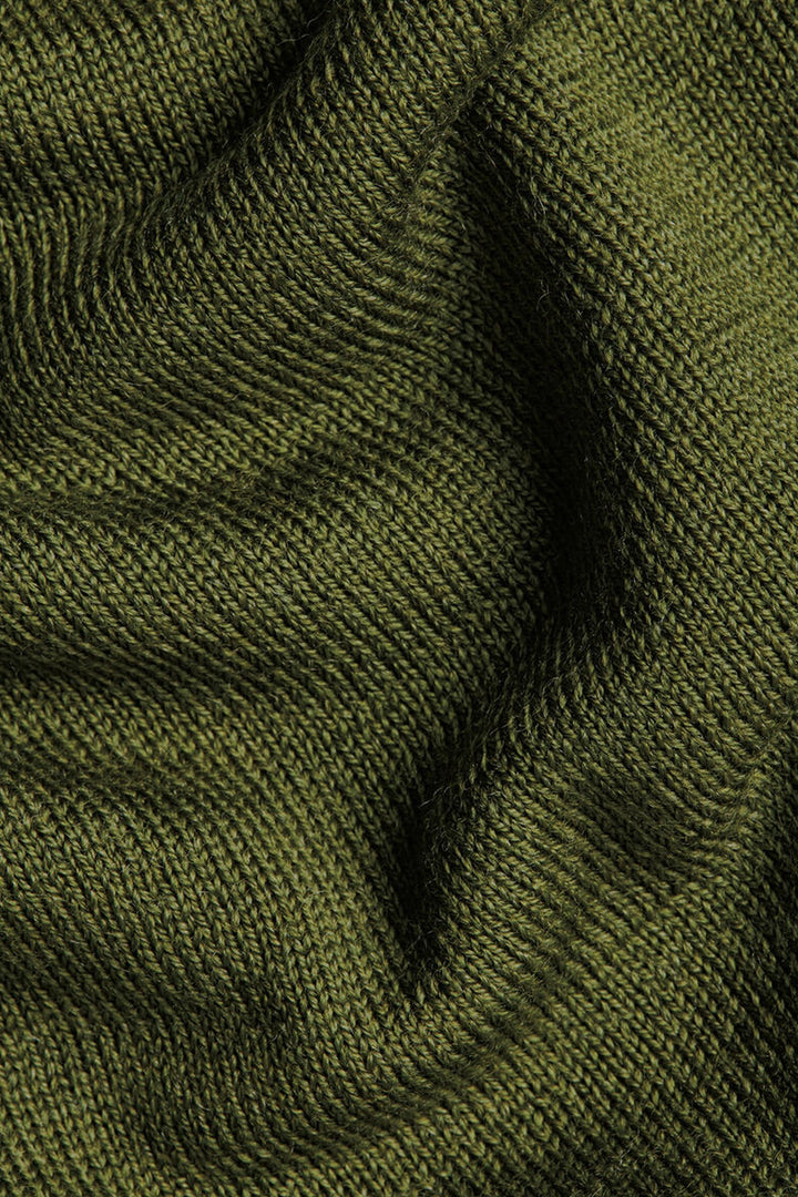 Moss Green Merino Zip Neck Jumper