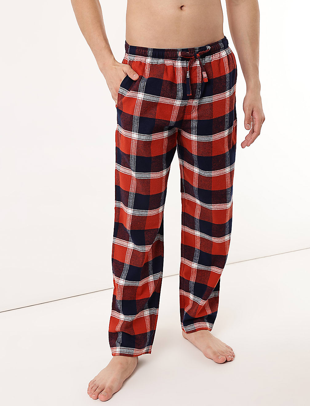 M&S Men L/S Cotton T-Shirt& Pajama Set T07/7599I