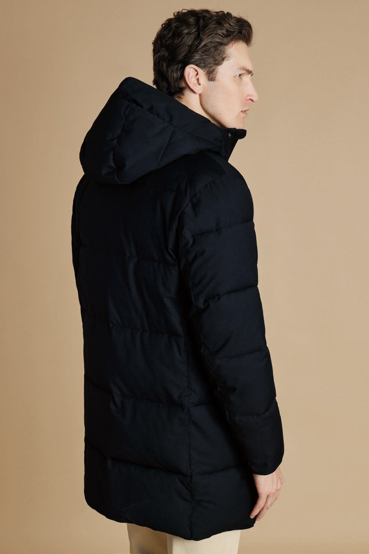 Navy Quilted Puffer Coat