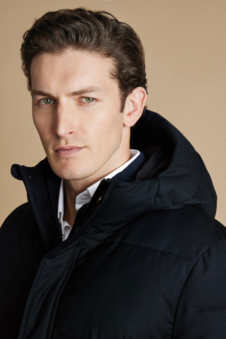 Navy Quilted Puffer Coat