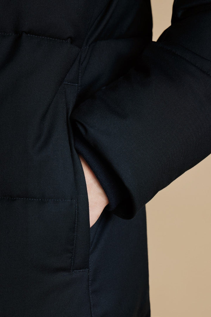 Navy Quilted Puffer Coat